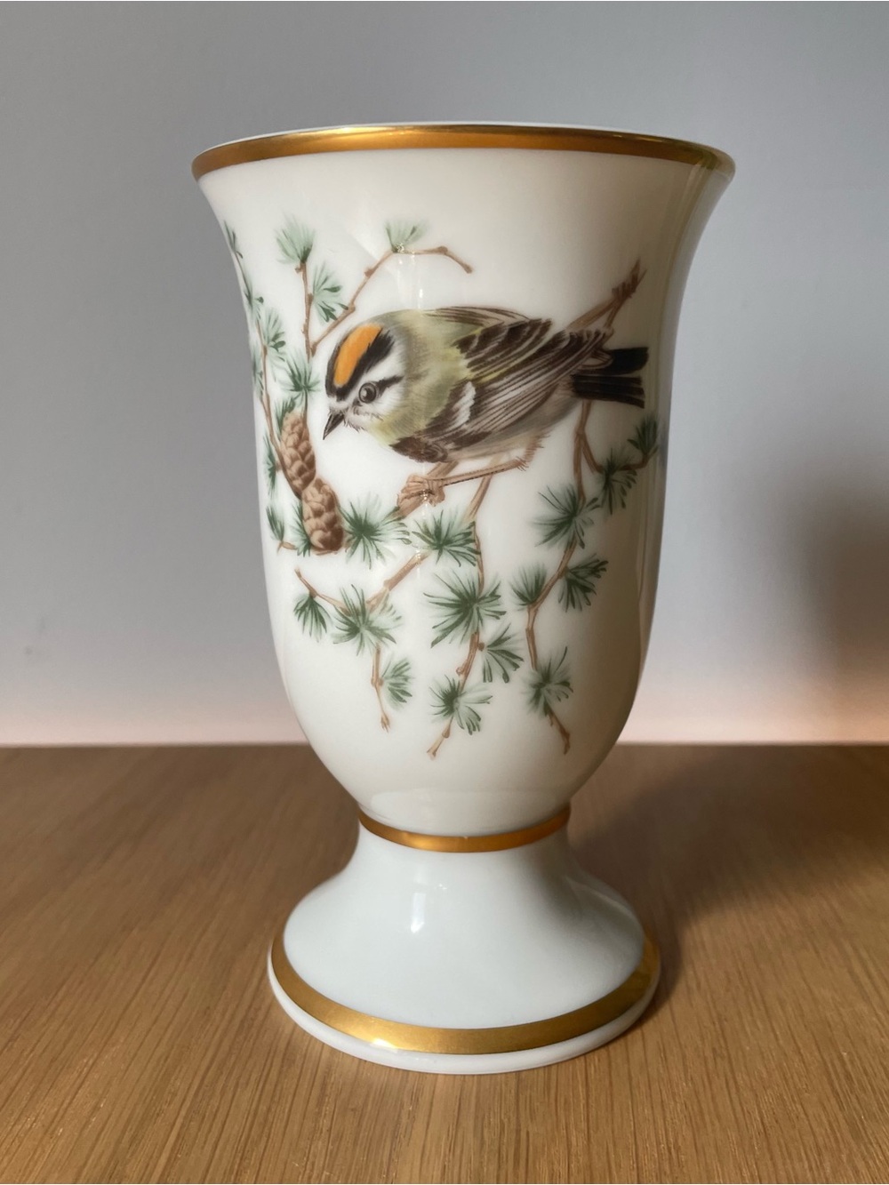 Vintage 1980s Franklin de Paris Oiseaux Chanteurs de l'Europe Goblet Bud Vase